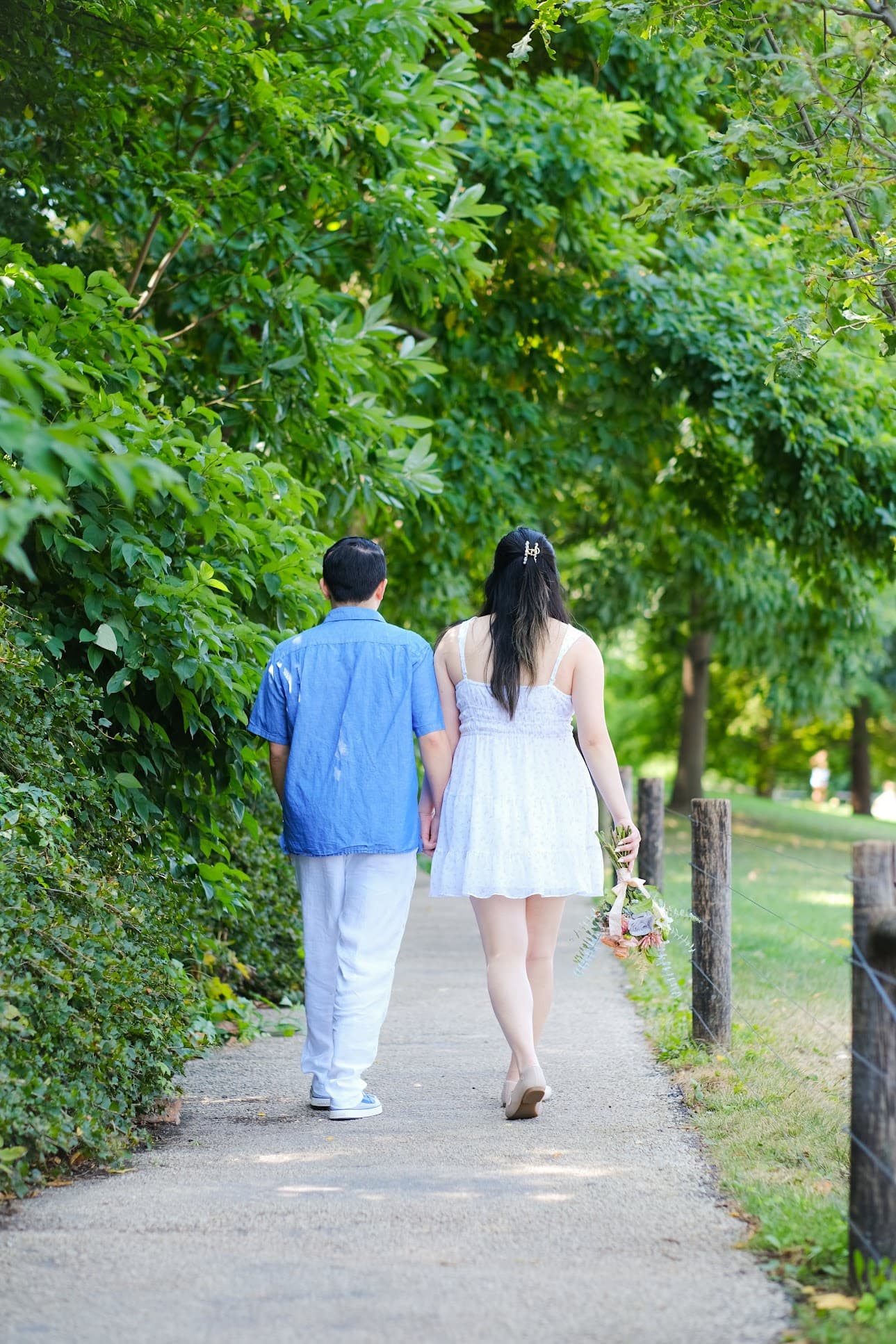 Jeffrey and Katie walking together
